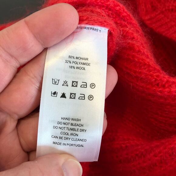 Alexachung red wrap style open back mohair blend sweater size Medium - Picture 8 of 16